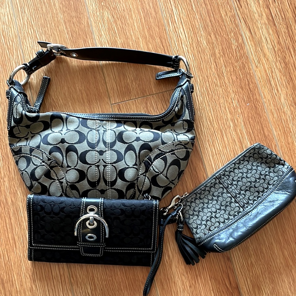 Coach shoulder bag, Coach wallet and Coach wristlet